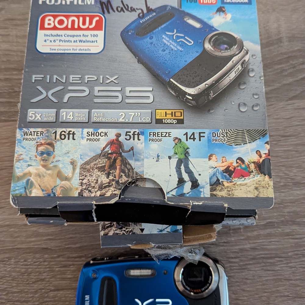 Fujifilm FinePix XP55 Blue Waterproof Camera